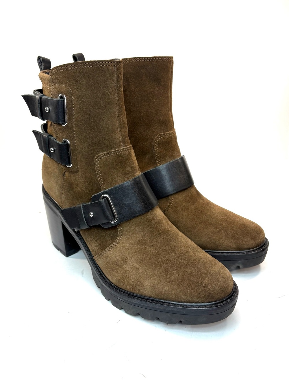 Marc Fisher MLDREAM Olive GreenSuede Heeled Boots | 9